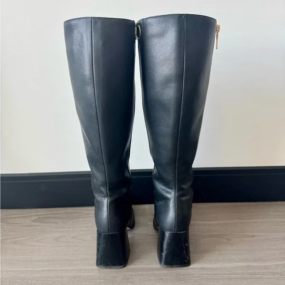 Coach Black Knee-High Block Heel Leather Boots 🖤 - Picture 9 of 16